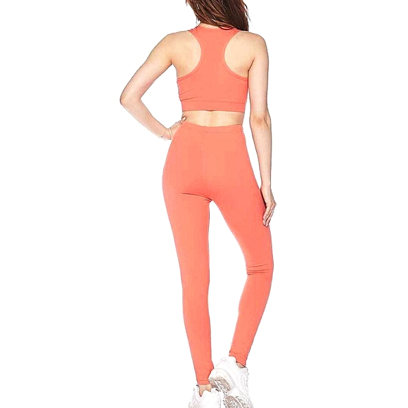 Solid Bra Top & Leggings Set Size S/M - Picture 2 of 4